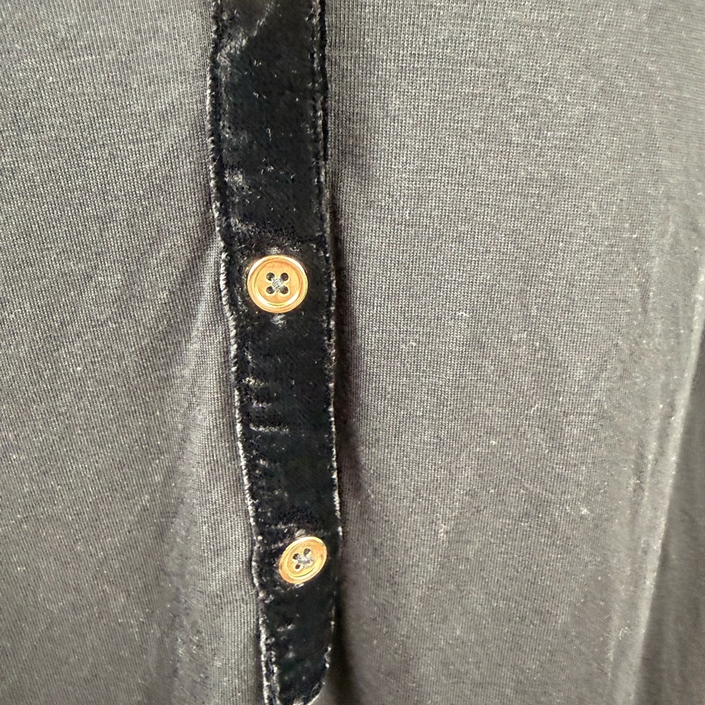 Boden Nadien Elegant Black Velvet trim button Blouse - Picture 7 of 9
